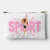 Sportmädchen- Akrobatik- Turnerin- Gymnastik- rosa アクセサリーポーチ (裏面)