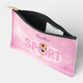 Sportmädchen- Akrobatik- Turnerin- Gymnastik- rosa アクセサリーポーチ (見開き)