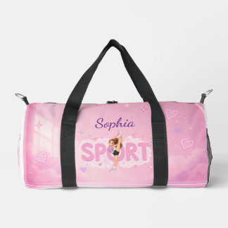 Sportmädchen- Akrobatik- Turnerin- Gymnastik- rosa ダッフルバッグ