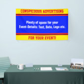 SPORTSストライプアイディア – イエローブラックレッド 横断幕 (トレードショー)