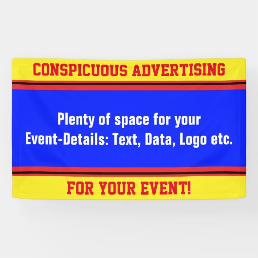 SPORTSストライプアイディア – イエローブラックレッド 横断幕 (横)