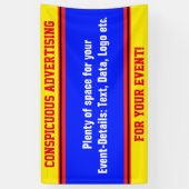 SPORTSストライプアイディア – イエローブラックレッド 横断幕 (縦)