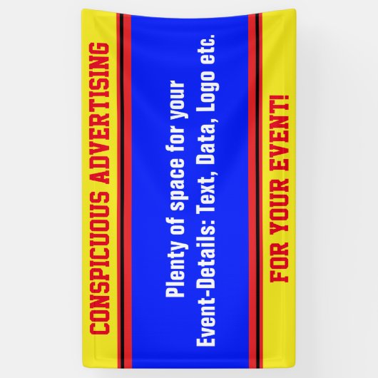 SPORTSストライプアイディア – イエローブラックレッド 横断幕 (縦)