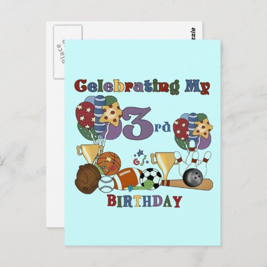 Sports熱狂するの誕生日Tシャツとギフト用 ポストカード (正面/裏面)