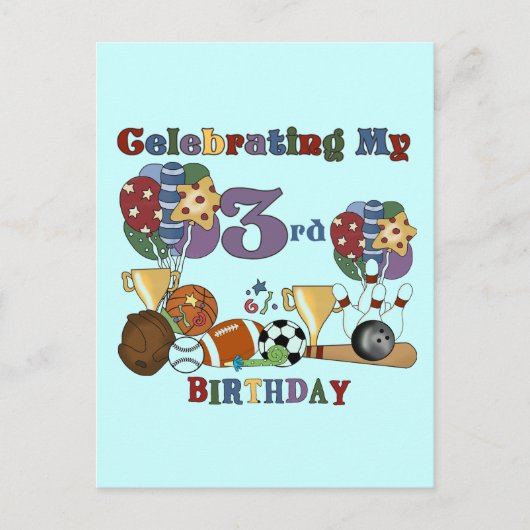 Sports熱狂するの誕生日Tシャツとギフト用 ポストカード (正面)