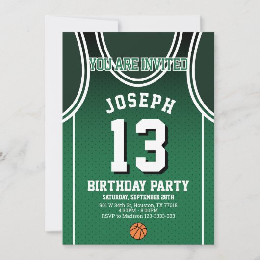 Sports 13 Birthday Party Invitation 招待状 (正面)