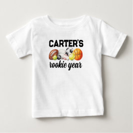 Sports 1st Birthday Rookie Year ベビーTシャツ