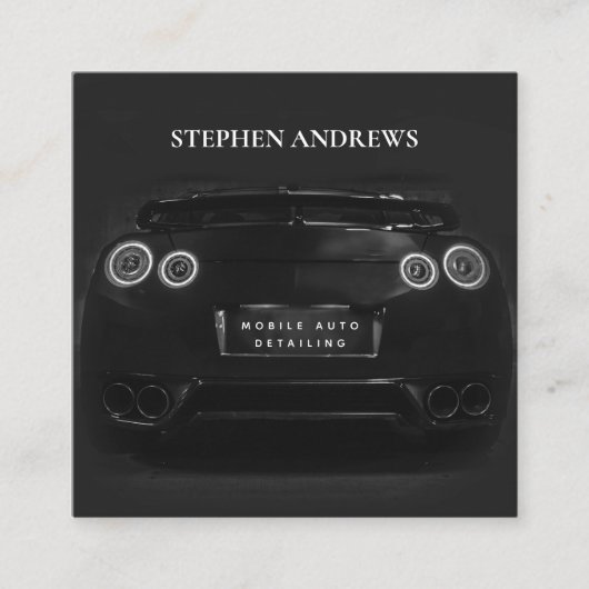 Sports Auto Detailing Car Cleaning Repair QR Code スクエア名刺 (正面)