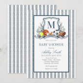 Sports Baby Shower, Preppy Sports Crest Invite 招待状 (正面/裏面)