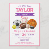 Sports Ball Games Birthday Party 招待状 (正面)