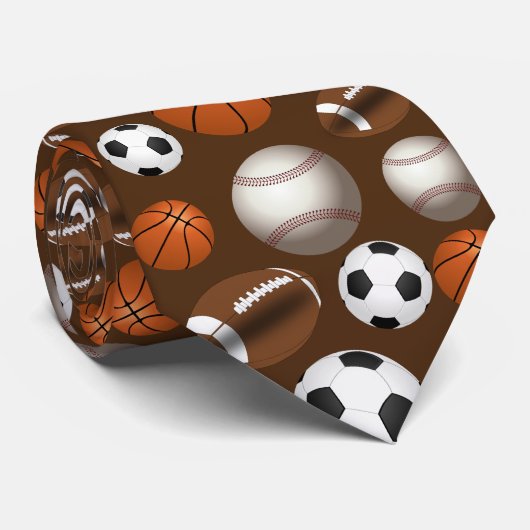 Sports Balls Football Futbol Black and White Gold ネクタイ (ロール)