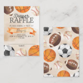 Sports Balls Nappy Raffle Card Insert エンクロージャーカード (正面/裏面)