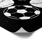 Sports balls trendy black and white ポスター (角)