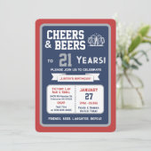 Sports Bar Birthday Cheers and Beers to 21 Years  招待状 (スタンド正面)