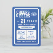 Sports Bar Birthday Cheers and Beers to 21 Years 招待状 (スタンド正面)