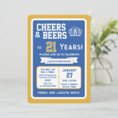 Sports Bar Birthday Cheers and Beers to 21 Years  招待状 (スタンド正面)