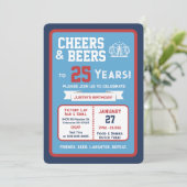 Sports Bar Birthday Cheers and Beers to 25 Years  招待状 (スタンド正面)