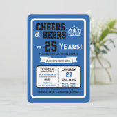 Sports Bar Birthday Cheers and Beers to 25 Years  招待状 (スタンド正面)