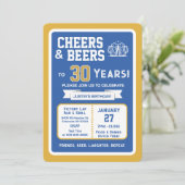 Sports Bar Birthday Cheers and Beers to 30 Years 招待状 (スタンド正面)