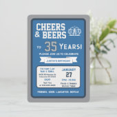 Sports Bar Birthday Cheers and Beers to 35 Years 招待状 (スタンド正面)