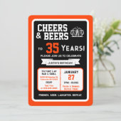 Sports Bar Birthday Cheers and Beers to 35 Years  招待状 (スタンド正面)
