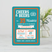 Sports Bar Birthday Cheers and Beers to 35 Years 招待状 (スタンド正面)