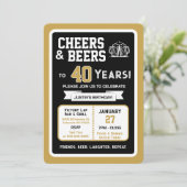 Sports Bar Birthday Cheers and Beers to 40 Years  招待状 (スタンド正面)