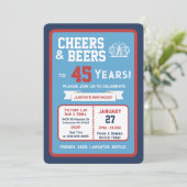 Sports Bar Birthday Cheers and Beers to 45 Years  招待状 (スタンド正面)