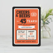Sports Bar Birthday Cheers and Beers to 45 Years  招待状 (スタンド正面)