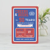 Sports Bar Birthday Cheers and Beers to 50 Years 招待状 (スタンド正面)