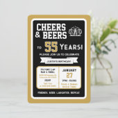 Sports Bar Birthday Cheers and Beers to 55 Years  招待状 (スタンド正面)