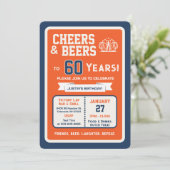 Sports Bar Birthday Cheers and Beers to 60 Years 招待状 (スタンド正面)