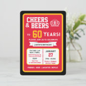 Sports Bar Birthday Cheers and Beers to 60 Years 招待状 (スタンド正面)