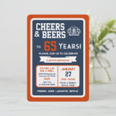 Sports Bar Birthday Cheers and Beers to 65 Years 招待状 (スタンド正面)