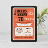 Sports Bar Birthday Cheers and Beers to 70 Years  招待状 (スタンド正面)