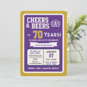 Sports Bar Birthday Cheers and Beers to 70 Years 招待状 (スタンド正面)