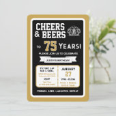 Sports Bar Birthday Cheers and Beers to 75 Years  招待状 (スタンド正面)