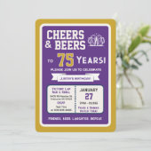 Sports Bar Birthday Cheers and Beers to 75 Years  招待状 (スタンド正面)