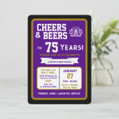 Sports Bar Birthday Cheers and Beers to 75 Years 招待状 (スタンド正面)