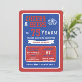 Sports Bar Birthday Cheers and Beers to 75 Years 招待状 (スタンド正面)