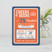 Sports Bar Birthday Cheers and Beers to 75 Years 招待状 (スタンド正面)