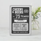 Sports Bar Birthday Cheers and Beers to 75 Years 招待状 (スタンド正面)