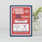 Sports Bar Birthday Cheers and Beers to 75 Years 招待状 (スタンド正面)