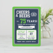 Sports Bar Birthday Cheers and Beers to 75 Years 招待状 (スタンド正面)