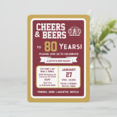 Sports Bar Birthday Cheers and Beers to 80 Years 招待状 (スタンド正面)