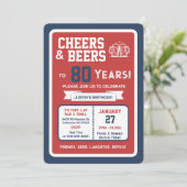 Sports Bar Birthday Cheers and Beers to 80 Years 招待状 (スタンド正面)