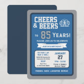 Sports Bar Birthday Cheers and Beers to 85 Years 招待状 (正面/裏面)