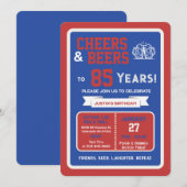 Sports Bar Birthday Cheers and Beers to 85 Years 招待状 (正面/裏面)