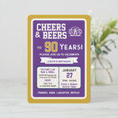 Sports Bar Birthday Cheers and Beers to 90 Years 招待状 (スタンド正面)