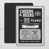 Sports Bar Birthday Cheers and Beers to 95 Years 招待状 (正面/裏面)